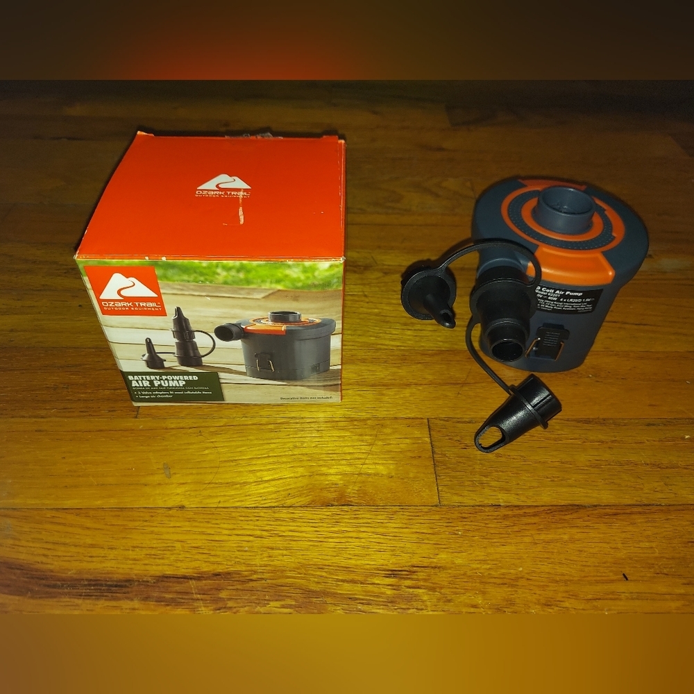 INFLATABLE BED & PUMP BUNDLE NEW OZARK TRAIL TWIN BED & BATTERY POWERED AIR PUMP - Picture 7 of 15